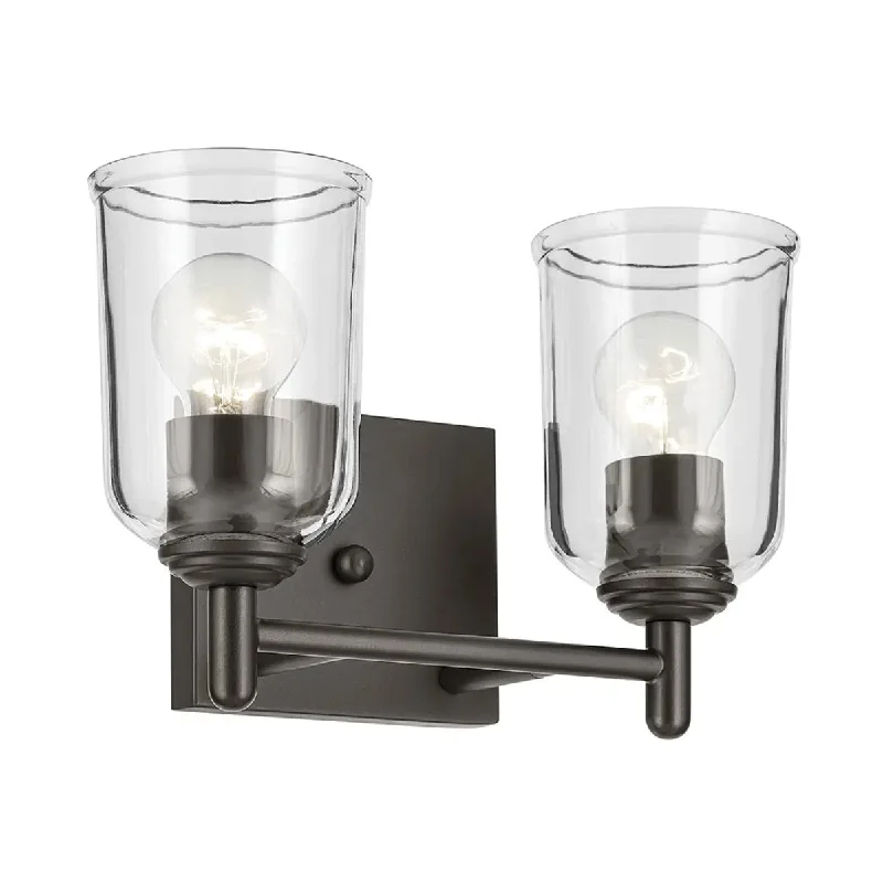 High - Bay LED Industrial Lighting for WarehousesShailene 13" 2-Light Bathroom Vanity Light with Clear Glass, Olde Bronze Finish High - Bay LED Industrial Lighting for WarehousesShailene 13" 2-Light Bathroom Vanity Light with Clear Glass, Olde Bronze Finish