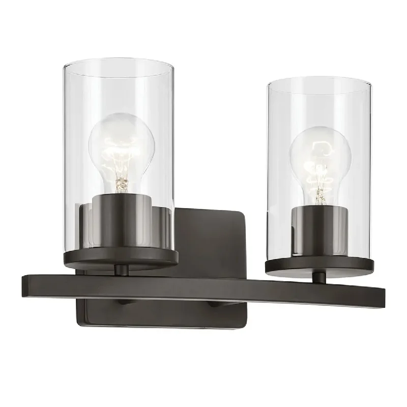 High - Bay LED Industrial Lighting for WarehousesCrosby 15" 2-Light Vanity Light with Clear Glass, Olde Bronze Finish High - Bay LED Industrial Lighting for WarehousesCrosby 15" 2-Light Vanity Light with Clear Glass, Olde Bronze Finish