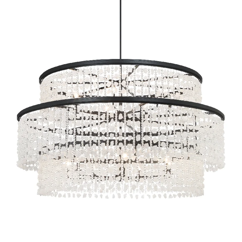 Industrial Lighting for Pharmaceutical ManufacturingShimmering Elegance 60" 14 Lights Chandelier Light Black Finish