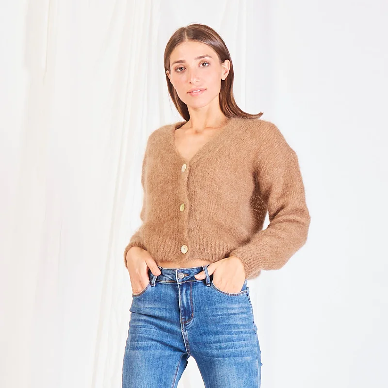 Wholesale mohair v-neck cardigan