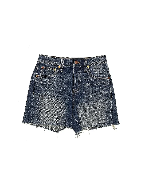 High-Rise Denim Shorts in Light Wash