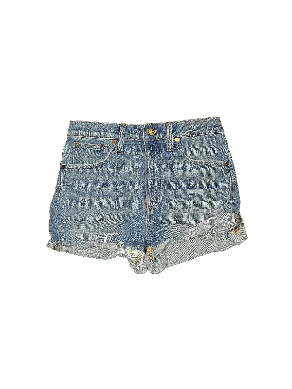 High-Rise Denim Shorts in Light Wash