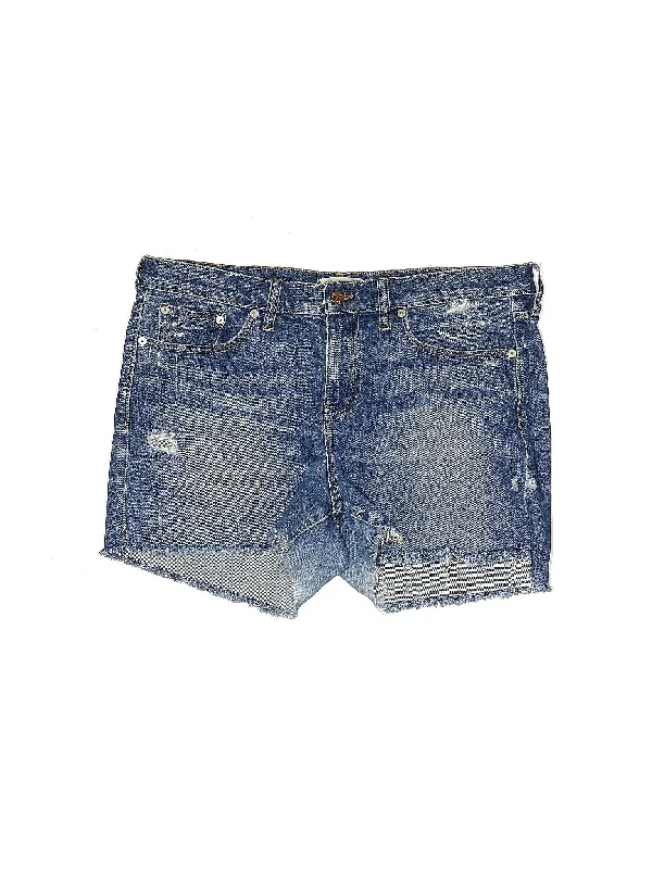 High-Rise Denim Shorts in Medium Wash