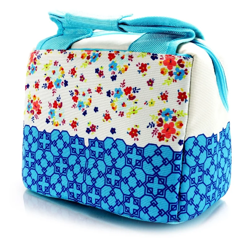 Travel Bag ID Card Holders in Clear Vinyl with Lanyards10 Inch Lunch Bag with Floral Design - Blue Travel Bag ID Card Holders in Clear Vinyl with Lanyards10 Inch Lunch Bag with Floral Design - Blue