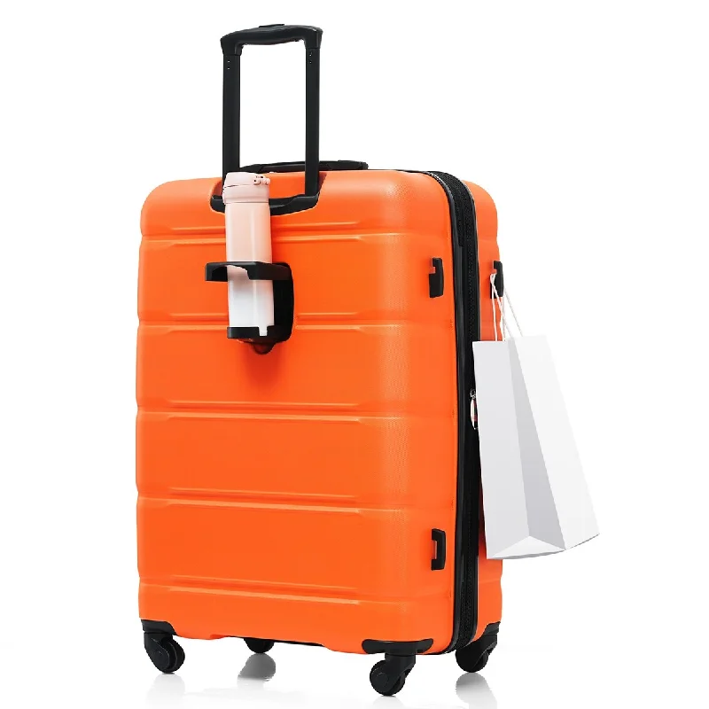 Travel Shoe Bags in Polyester with Ventilation Holes in Khaki3 Pcs Expandable USB Port Hardshell Luggage Sets Password Box, Orange