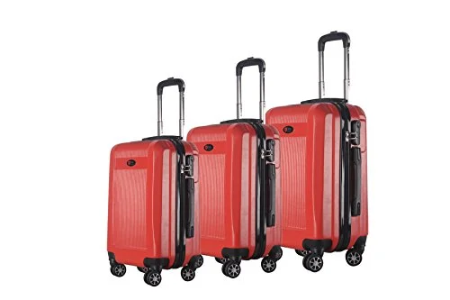 Travel Neck Pillow Covers in Soft Fleece in Gray for Comfort3-Piece Hardside Spinner Expandable Suitcase Set #906 (Red)