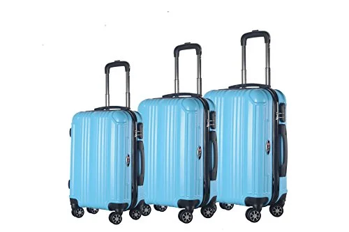 Anti - Theft Crossbody Travel Bags with RFID Protection in Gray for City Trips3-Piece Hardside Spinner Expandable Suitcase Set #951 (Sky Blue)