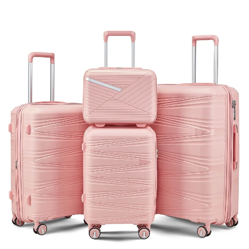 4 Piece Luggage Sets Expandable Suitcase, Hard Shell Lightweight TSA Lock Suitcase with Spinner Wheels Travel Set (14/20/24/28) 4 Piece Luggage Sets Expandable Suitcase, Hard Shell Lightweight TSA Lock Suitcase with Spinner Wheels Travel Set (14/20/24/28)