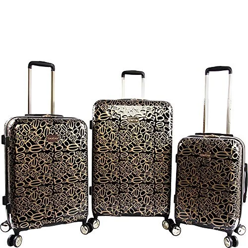 Detachable Travel Bag Shoulder Straps in Beige with Cushioned PadsBeBe Women's Annabelle 3 Piece Set Suitcase with Spinner Wheels, Black/Gold