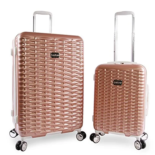 Monogrammed Leather Luggage Tags in Brown for a Personalized TouchBEBE Women's Lydia 2 Piece Set Suitcase with Spinner Wheels, Rose Gold