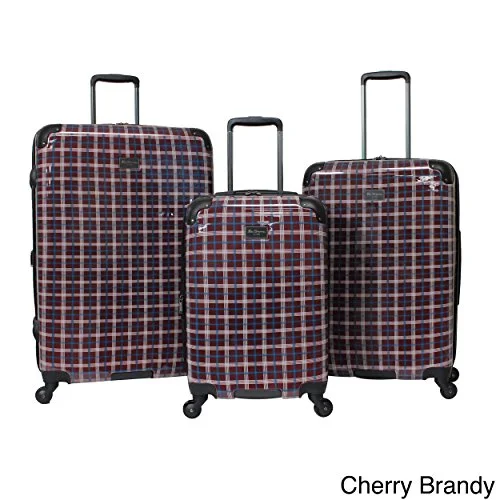 Adjustable Luggage Straps in Pink with Reflective Stripes for Night TravelBen Sherman Glasgow 3-Piece Lightweight Luggage Set Red