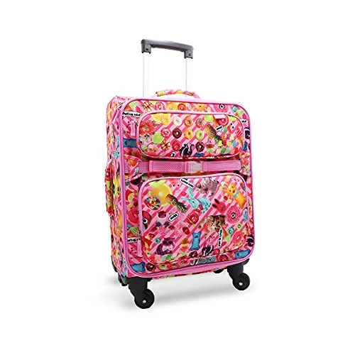 Hanging Travel Toiletry Bags with Multiple Pockets in TealBixbee Kids Luggage, Kids Luggage with Wheels for Girls & Boys with Telescoping Pullout Handle, Strap and Pockets- Lightweight Kids Suitcase & Carry On Bag for Airport, Travel, Overnight in Pink Hanging Travel Toiletry Bags with Multiple Pockets in TealBixbee Kids Luggage, Kids Luggage with Wheels for Girls & Boys with Telescoping Pullout Handle, Strap and Pockets- Lightweight Kids Suitcase & Carry On Bag for Airport, Travel, Overnight in Pink