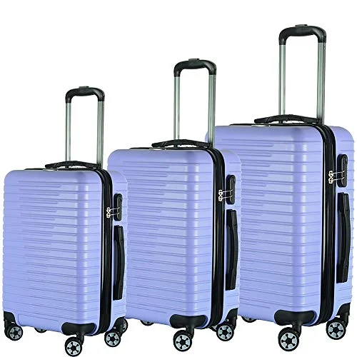 Travel Jewelry Organizers in Velvet with Multiple Compartments in PurpleBrio Luggage Eco Light 3 Piece Hardside Spinner Luggage Set (Light Purple)