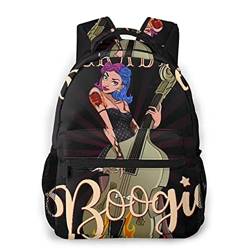 Expandable Travel Toiletry Bags in Clear Plastic for Easy Airport ScreeningCasual Backpack,Character Rockabilly Boogie Vintage Of P,Business Daypack Schoolbag For Men Women Teen