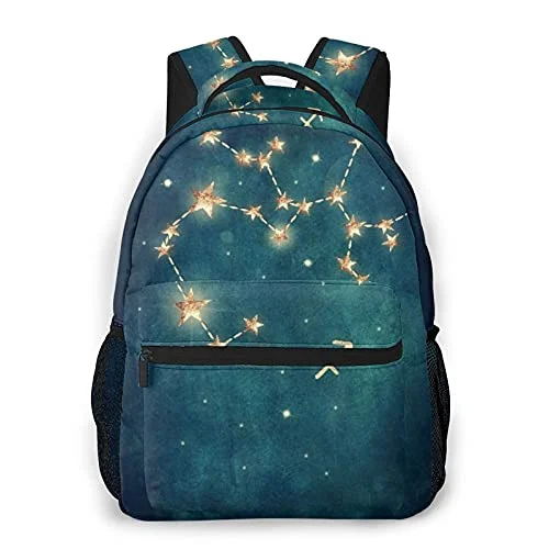 Detachable Travel Bag Shoulder Straps in Beige with Cushioned PadsCasual Backpack,Constellation Of Aquarius,Business Daypack Schoolbag For Men Women Teen