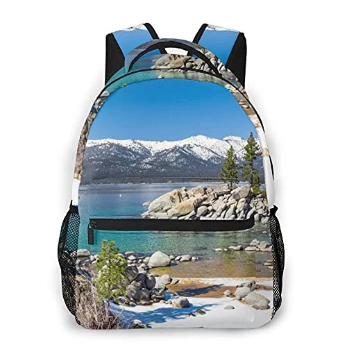 Travel Neck Pillow Covers in Soft Fleece in Gray for ComfortCasual Backpack,Lake Tahoe,Business Daypack Schoolbag For Men Women Teen