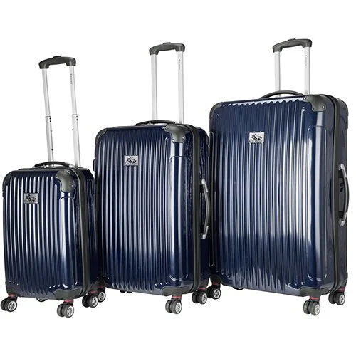 Travel - Size Toiletry Bottles with Leak - Proof Caps in ClearCHARIOT CH-101 Paola Navy 3 Piece Luggage Set