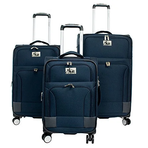Travel - Size Toiletry Bottles with Leak - Proof Caps in ClearCHARIOT CH-591 Naples Blue 3 Piece Luggage Set