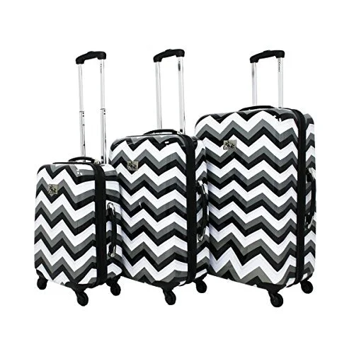 Women's Travel - Friendly Backpack Rain Covers in Transparent MaterialChariot Chevron 3-Piece Hardside Upright Spinner Luggage Set - Black & White