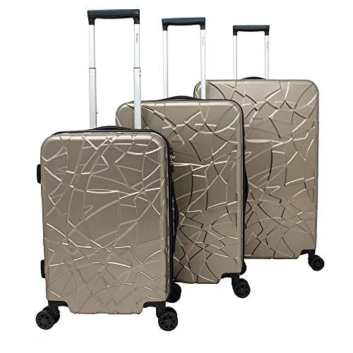 Women's TSA - Approved Luggage Locks in Rose Gold for Secure TravelChariot Crystal 3-Piece Expandable Lightweight Spinner Luggage Set - Champagne