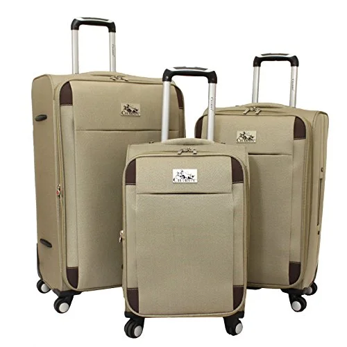 Travel Jewelry Organizers in Velvet with Multiple Compartments in PurpleChariot Milan 3-Piece Lightweight Upright Spinner Luggage Set, Khaki