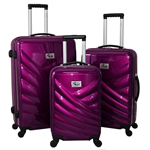 Women's Travel - Friendly Backpack Rain Covers in Transparent MaterialChariot Veneto 3-Piece Hardside Lightweight Upright Spinner Luggage Set, Violet