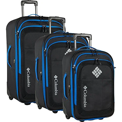 Travel Neck Pillow Covers in Soft Fleece in Gray for ComfortColumbia 3 Piece Expandable Spinner Luggage Set, Black/Dark Blue