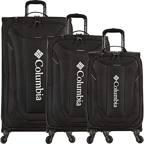 Compact Travel Umbrella Pouches in Navy Blue for Easy StorageColumbia Luggage Cabin Lake 3 Piece Expandable Spinner Luggage Set (Black)