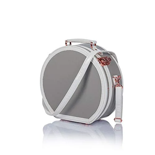 Travel Bag ID Card Holders in Clear Vinyl with LanyardsCOTRUNKAGE Small Round Hat Box Carry On Luggage Bag (Small, Light Grey) Travel Bag ID Card Holders in Clear Vinyl with LanyardsCOTRUNKAGE Small Round Hat Box Carry On Luggage Bag (Small, Light Grey)