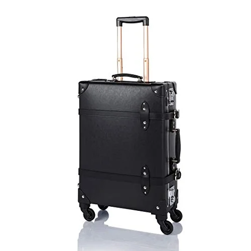 Women's Travel Makeup Bags with Mirror in Pink and BlackCOTRUNKAGE Spinner Vintage Luggage PASCO Carry On Suitcase with TSA Lock (20", Black/Black) Women's Travel Makeup Bags with Mirror in Pink and BlackCOTRUNKAGE Spinner Vintage Luggage PASCO Carry On Suitcase with TSA Lock (20", Black/Black)