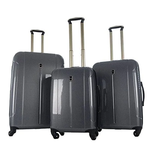 Compression Packing Cubes in Black and White for Saving Luggage SpaceCY Luggage 3 Piece Hardcase Spinner Set (21'/25'/29')-Black