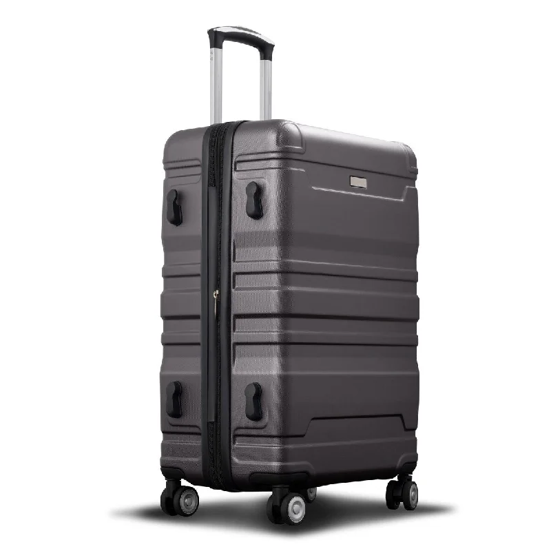 Travel Shoe Bags in Polyester with Ventilation Holes in KhakiDark Gray Luggage Suitcase Expandable Set Footlockers, 3 Piece Set Hardside Lightweight Luggage with TSA Lock Spinner Wheels