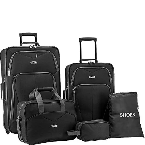 Adjustable Luggage Straps in Pink with Reflective Stripes for Night TravelElite Luggage Whitfield 5 Piece Softside Lightweight Rolling Luggage Set (Black) Adjustable Luggage Straps in Pink with Reflective Stripes for Night TravelElite Luggage Whitfield 5 Piece Softside Lightweight Rolling Luggage Set (Black)