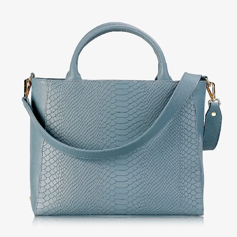 Travel Bag ID Card Holders in Clear Vinyl with LanyardsGiGi New York HUDSON SATCHEL Embossed Python Leather