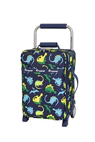 Travel Bag ID Card Holders in Clear Vinyl with Lanyardsit luggage Kids' World's Lightest, Dino Navy Repeat Print, 1 Piece