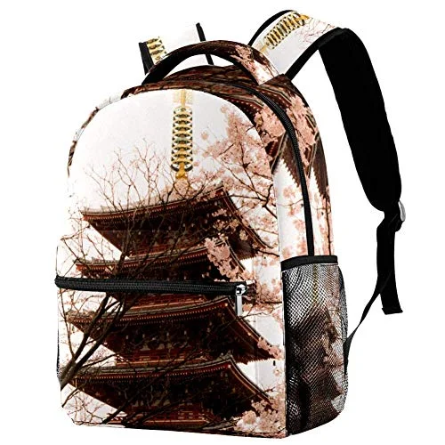 Travel Shoe Bags in Polyester with Ventilation Holes in KhakiLORVIES Asakusa Japanese Cherry Lightweight School Classic Backpack Travel Rucksack for Girls Women Kids Teens