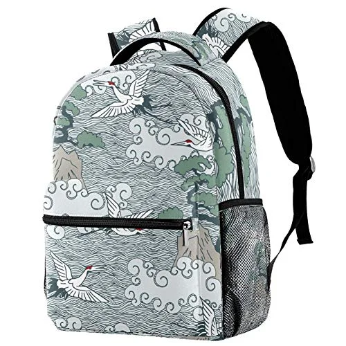 Travel Neck Pillow Covers in Soft Fleece in Gray for ComfortLORVIES Japanese Art Flying Cranes Water And Trees Backpacks for Traveling Hiking Shopping Travel Neck Pillow Covers in Soft Fleece in Gray for ComfortLORVIES Japanese Art Flying Cranes Water And Trees Backpacks for Traveling Hiking Shopping