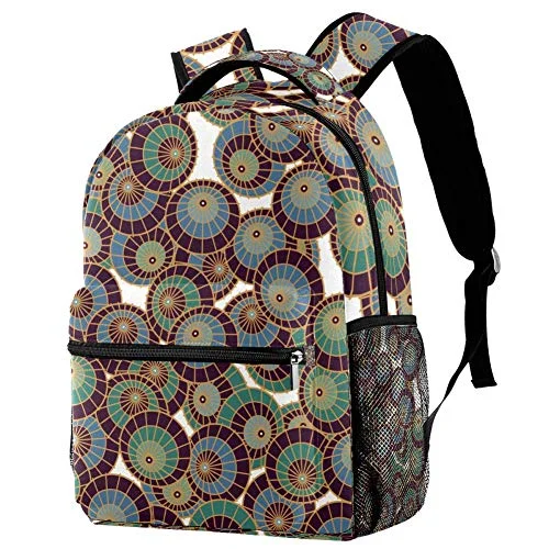 Leather - Trimmed Travel Laptop Sleeves in Burgundy for ProtectionLORVIES Japanese Cute Round Pattern Lightweight School Classic Backpack Travel Rucksack for Girls Women Kids Teens