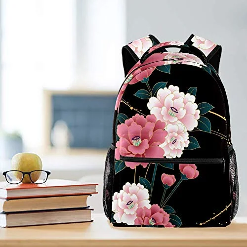 Waterproof Travel Duffel Bag Covers in Black for Protecting Your LuggageLORVIES Japanese Floral Pattern Backpack Hiking Daypack for Adults Kids Waterproof Travel Duffel Bag Covers in Black for Protecting Your LuggageLORVIES Japanese Floral Pattern Backpack Hiking Daypack for Adults Kids