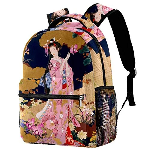 Travel Bag ID Card Holders in Clear Vinyl with LanyardsLORVIES Japanese Geisha Girl Backpacks for Traveling Hiking Shopping Travel Bag ID Card Holders in Clear Vinyl with LanyardsLORVIES Japanese Geisha Girl Backpacks for Traveling Hiking Shopping