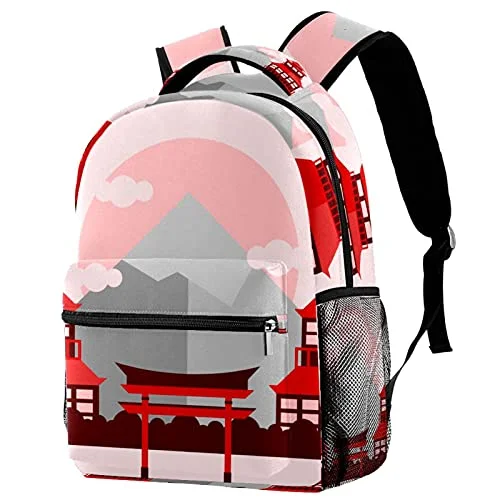 Travel Bag ID Card Holders in Clear Vinyl with LanyardsLORVIES Red Japanese Shrine Lightweight School Classic Backpack Travel Rucksack for Girls Women Kids Teens Travel Bag ID Card Holders in Clear Vinyl with LanyardsLORVIES Red Japanese Shrine Lightweight School Classic Backpack Travel Rucksack for Girls Women Kids Teens