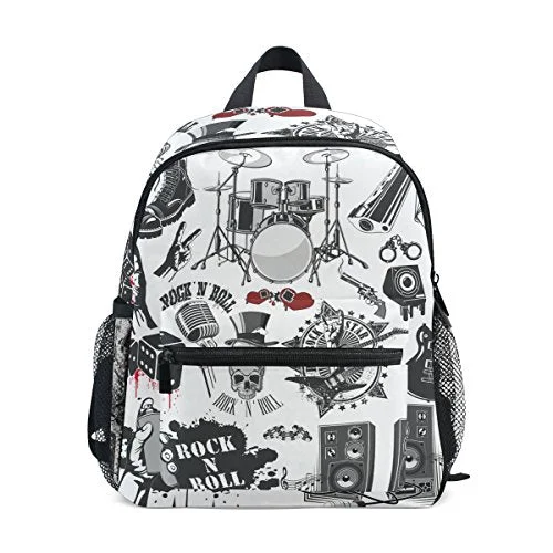 Lightweight Nylon Travel Organizer Pouches in Multicolor for Neat PackingLORVIES Symbols Rock And Roll Mini Kids Backpack Pre-School Kindergarten Toddler Bag
