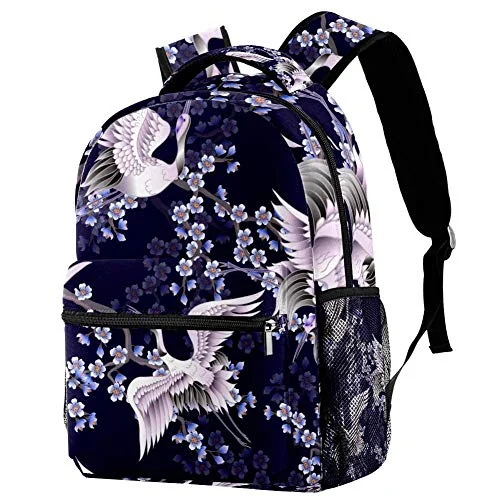 Foldable Travel Laundry Bags in Floral Print for Keeping Clothes OrganizedLORVIES White Japanese Cranes And Pink Branches Backpack Hiking Daypack for Adults Kids Foldable Travel Laundry Bags in Floral Print for Keeping Clothes OrganizedLORVIES White Japanese Cranes And Pink Branches Backpack Hiking Daypack for Adults Kids
