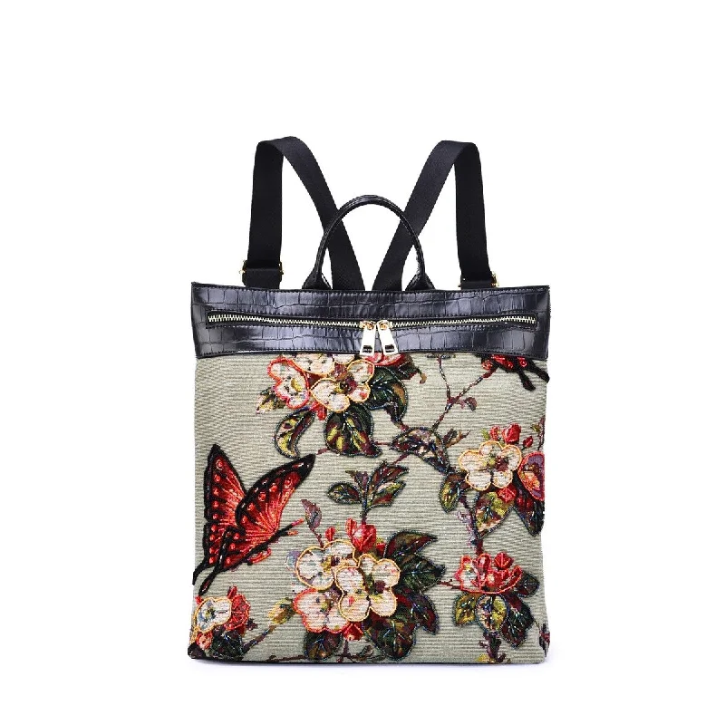 Waterproof Travel Duffel Bag Covers in Black for Protecting Your LuggageMellow World Butterfly Hand-beaded Backpack Waterproof Travel Duffel Bag Covers in Black for Protecting Your LuggageMellow World Butterfly Hand-beaded Backpack