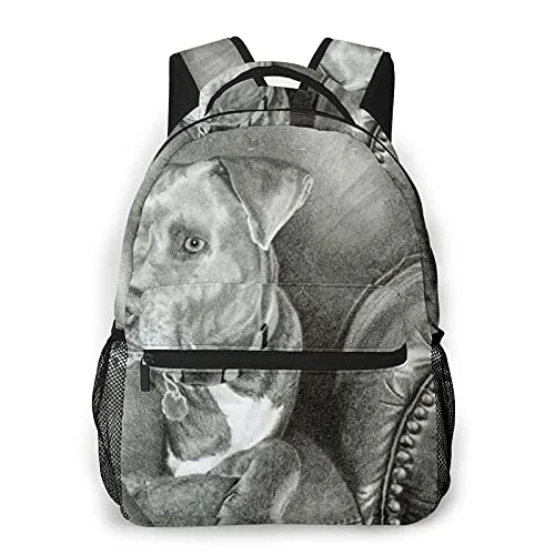 Leather - Trimmed Travel Laptop Sleeves in Burgundy for ProtectionMulti leisure backpack,American Staffordshire Terrier Bulldog Veteri, travel sports School bag for adult youth College Students