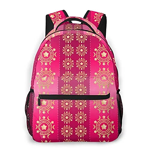 Monogrammed Leather Luggage Tags in Brown for a Personalized TouchMulti leisure backpack,Fuschia Pattern, travel sports School bag for adult youth College Students
