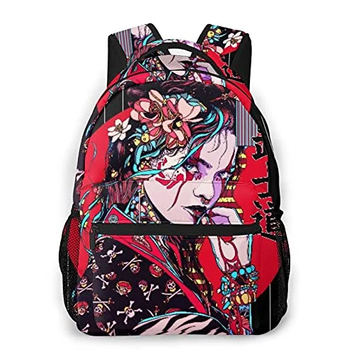 Travel Neck Pillow Covers in Soft Fleece in Gray for ComfortMulti leisure backpack,Geisha Woman Girl China Japan Character Print, travel sports School bag for adult youth College Students
