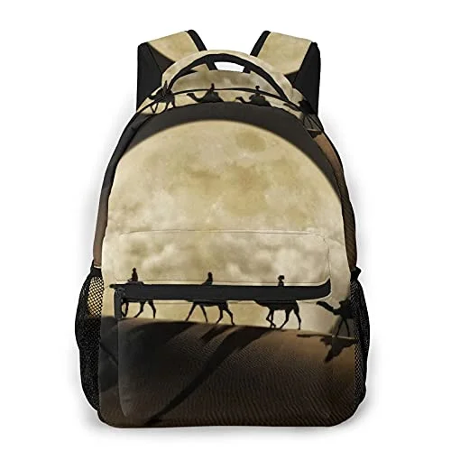 Anti - Theft Crossbody Travel Bags with RFID Protection in Gray for City TripsMulti leisure backpack,Silk Road Moon Desert, travel sports School bag for adult youth College Students