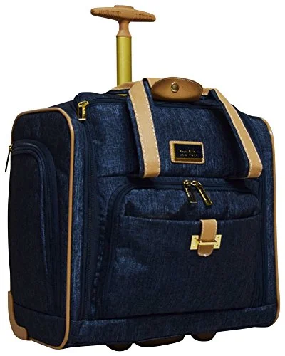 Travel Jewelry Organizers in Velvet with Multiple Compartments in PurpleNicole Miller Underseat Luggage Collection - Small Lightweight 15 Inch Under Seat Bag - Briefcase for Women - Carry On Suitcase with 2- Rolling Spinner Wheels (Paige Navy)