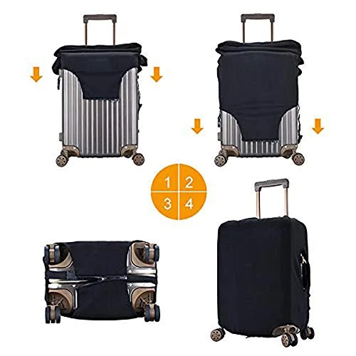 Women's Travel Makeup Bags with Mirror in Pink and BlackNiYoung Video Game Weapon Funny Gamer Elastic Travel Luggage Case Protective Anti-Scratch Dust Proof Baggage Suitcase Cover Fit 22"-24" Luggage (M)